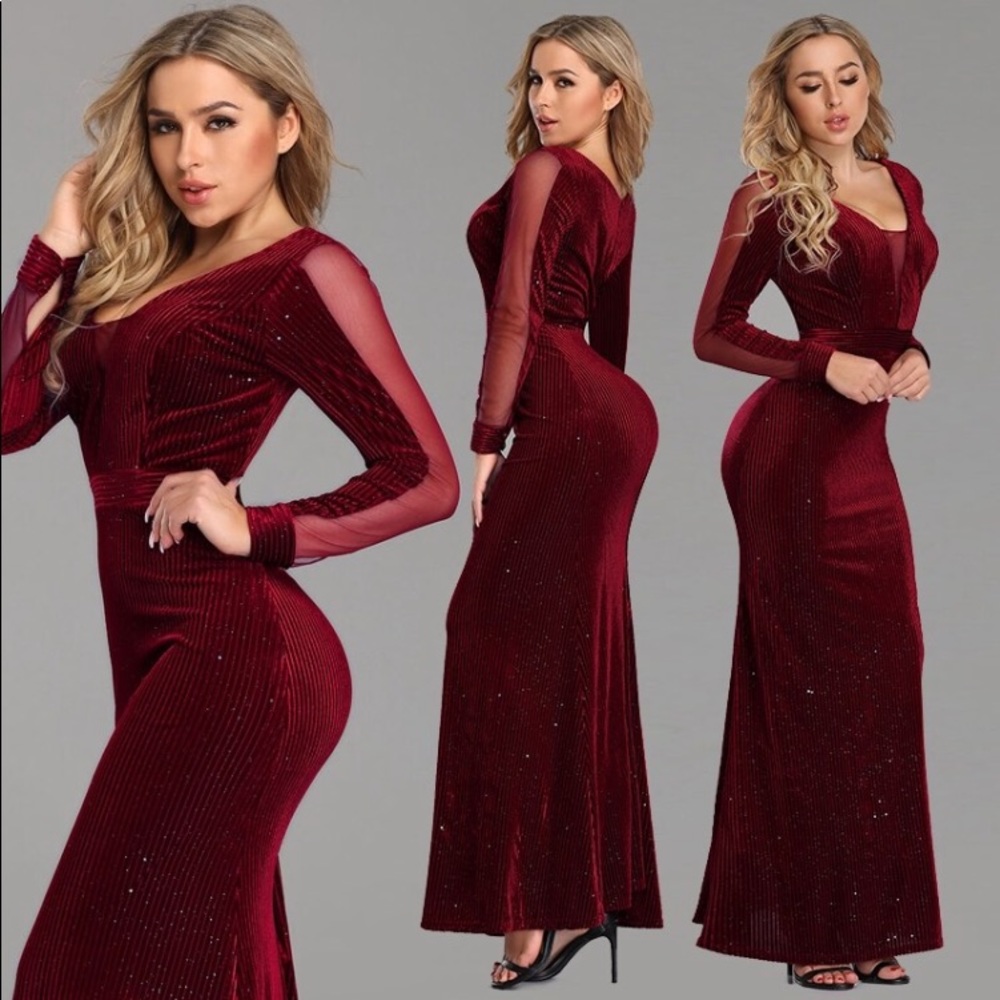 Ever pretty women’s velvet glitter long dress/6